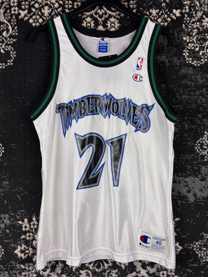 Champion Minnesota Timberwolves Kevin Garnett #21 Basketball Jersey