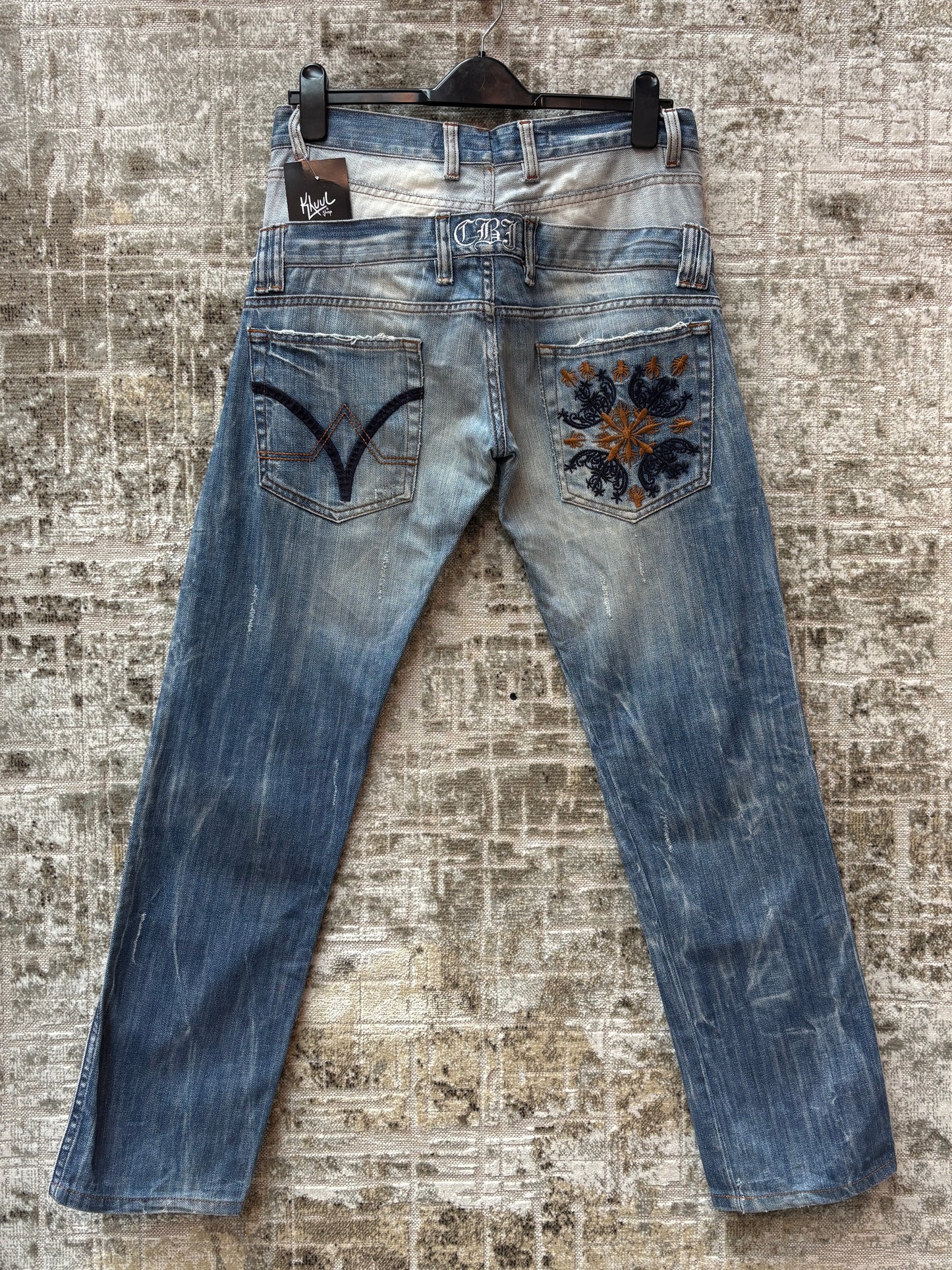 Mens Y2K Cipo And Baxx Blue Layered Jeans