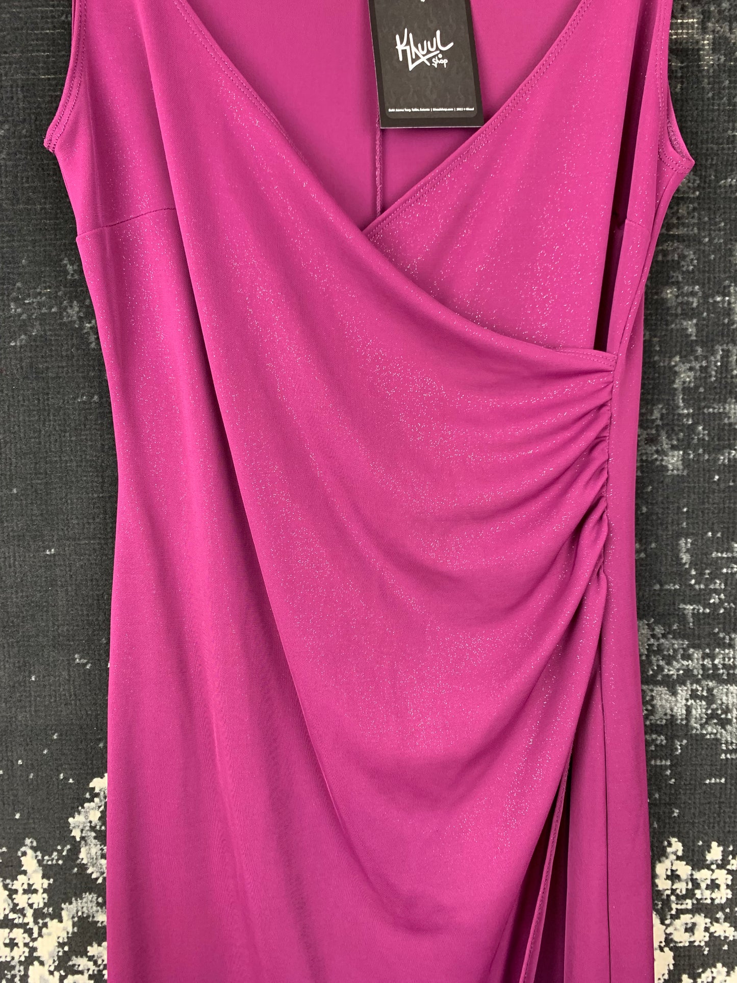 Y2K Women's Purple Shimmery Long Elegant Dress