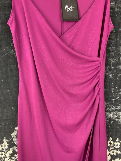 Y2K Women's Purple Shimmery Long Elegant Dress