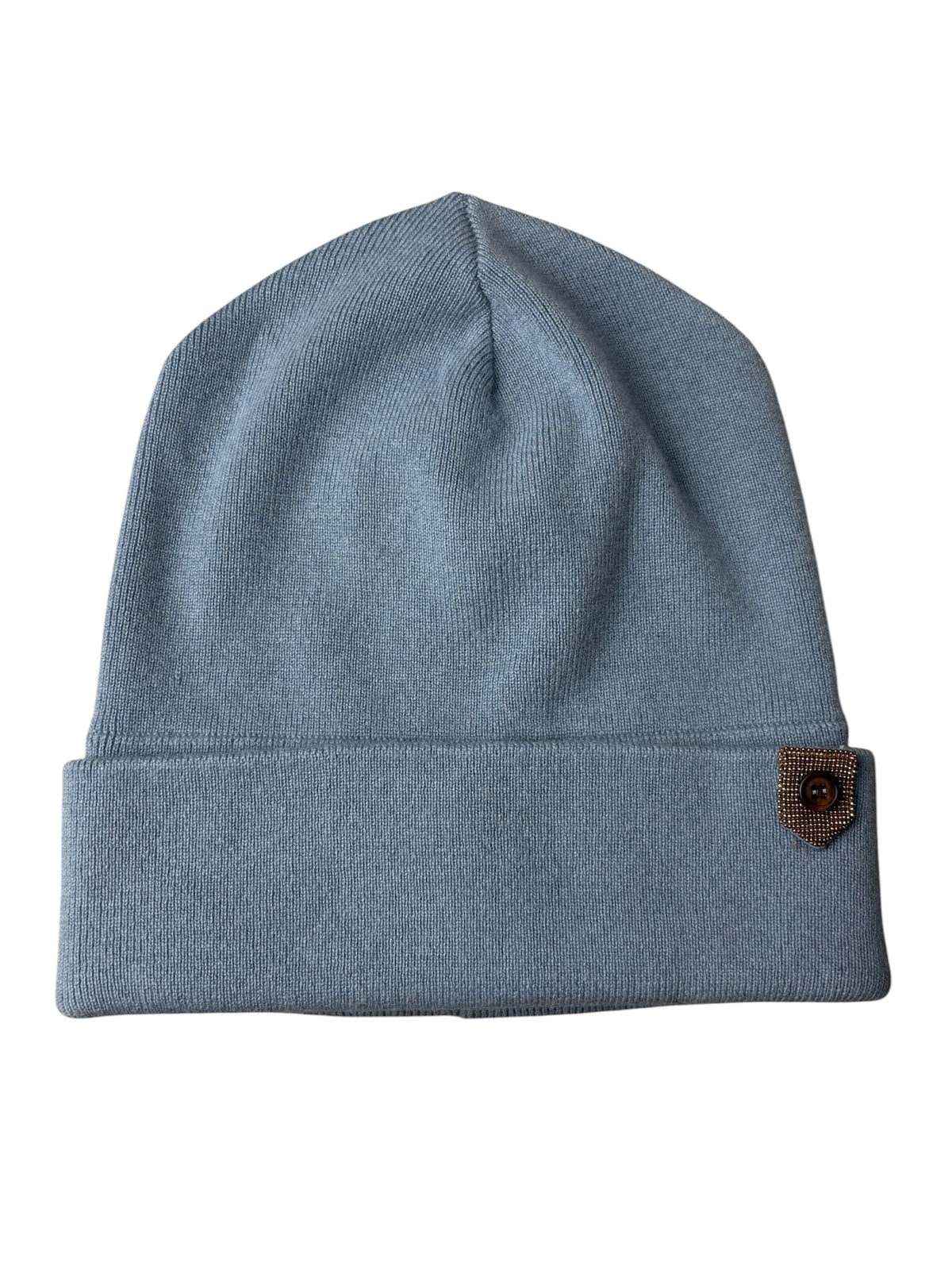 Brunello Cucinelli Cashmere Light Blue Knit Beanie