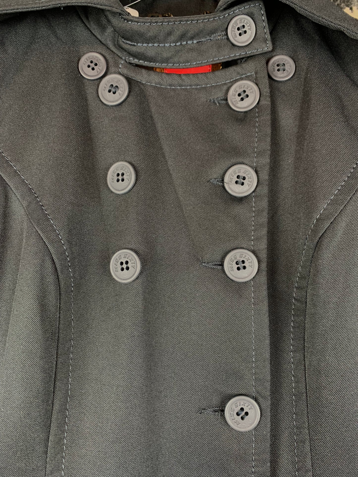 Womens Vintage Miss Sixty Black Trench Coat