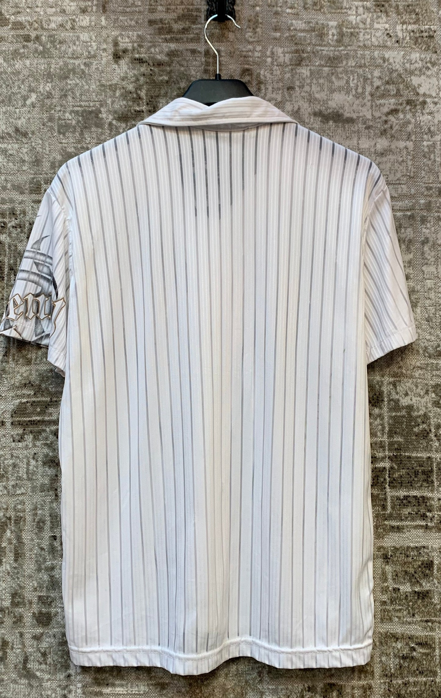 Lagos Y2K Tribal Pinstripe Button-Up Shirt