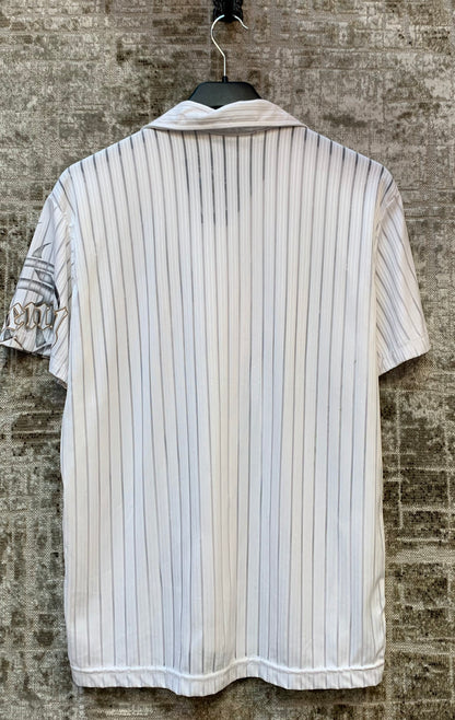 Lagos Y2K Tribal Pinstripe Button-Up Shirt