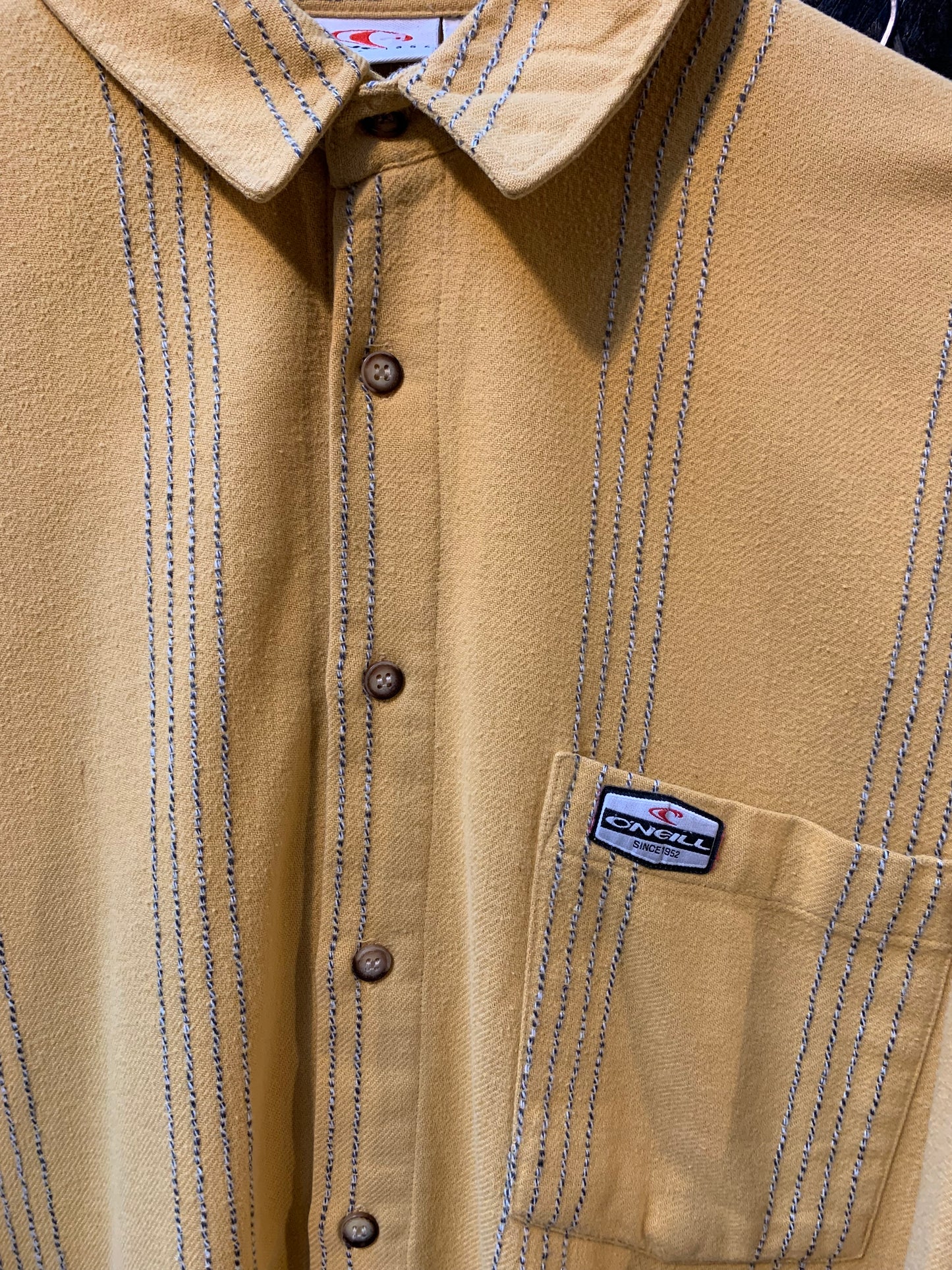 Vintage O’Neill Men’s L Mustard Yellow Long Sleeve Shirt