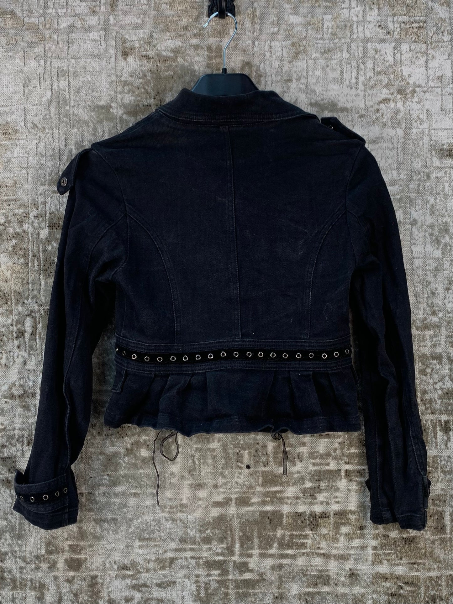 Womens Gothic Black Cropped Jacket