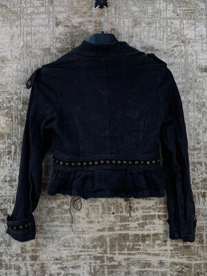 Womens Gothic Black Cropped Jacket