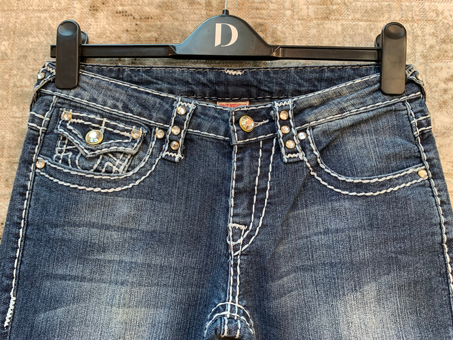 True Religion Joey Super T Rhinestone Jeans