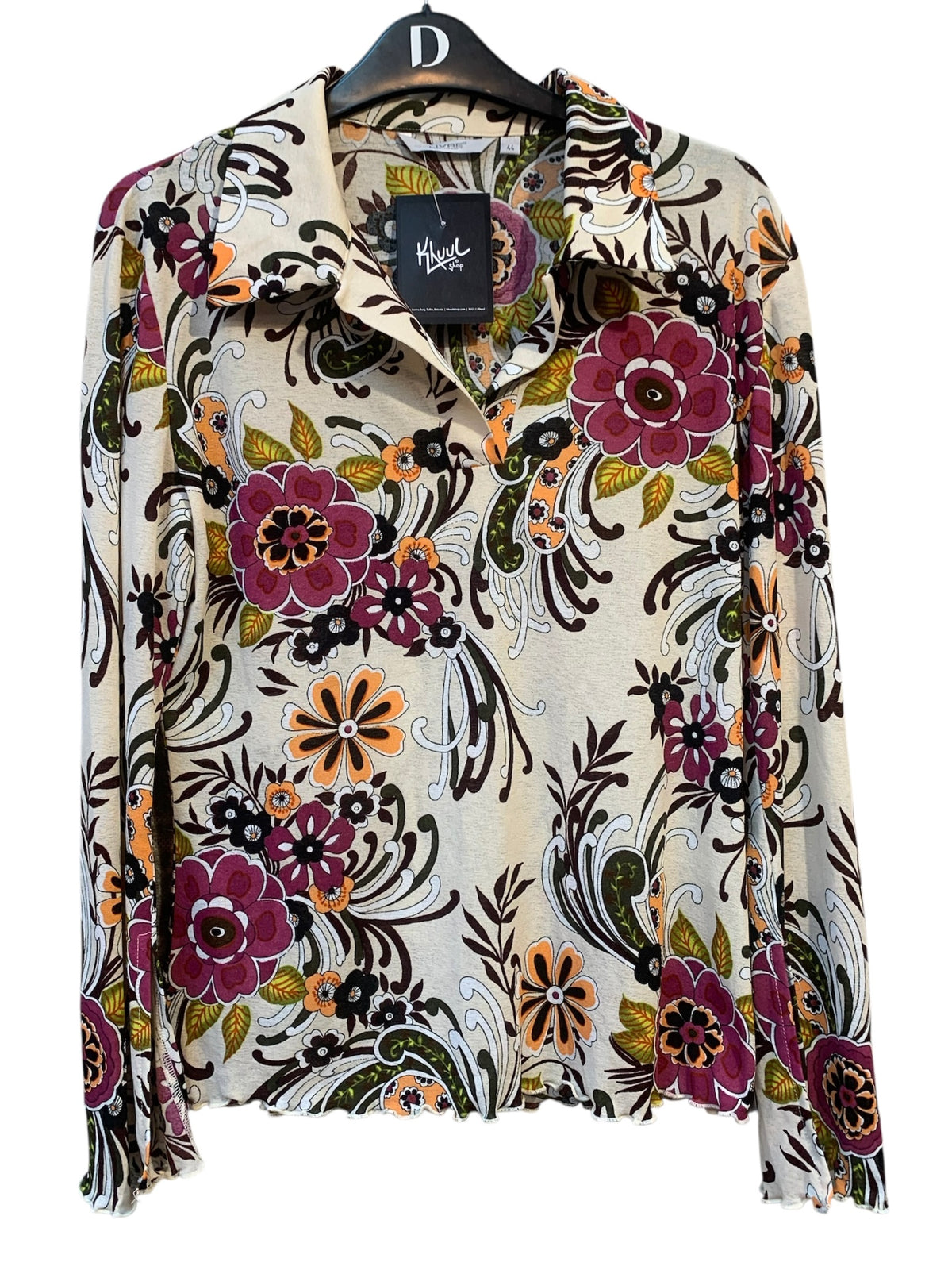 Ivre Y2K Floral Print Collared Top