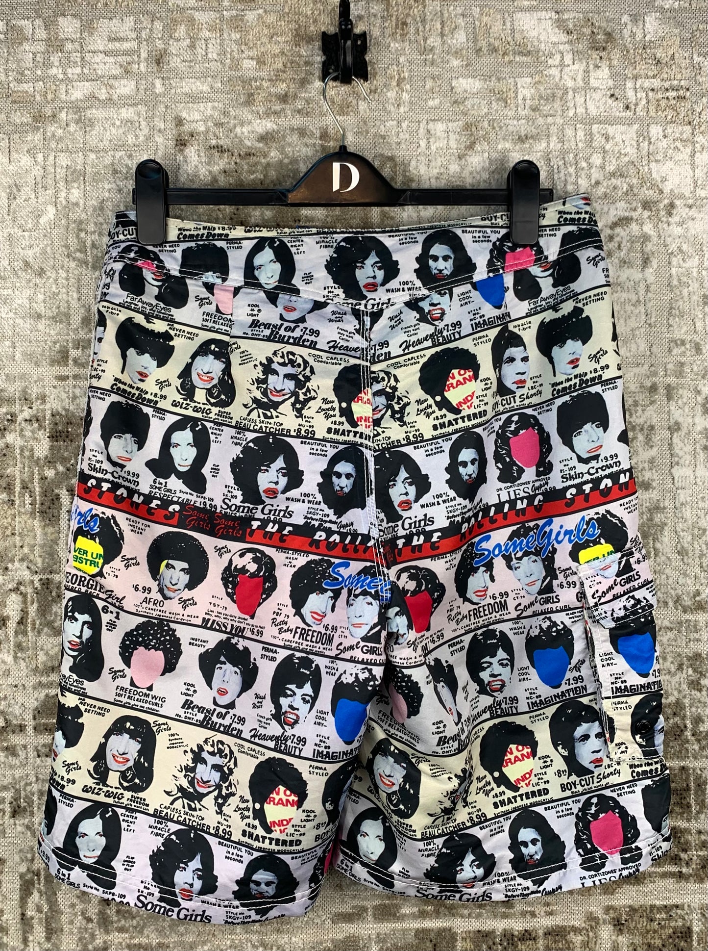Mens Y2K The Rolling Stones Graphic Swim Shorts