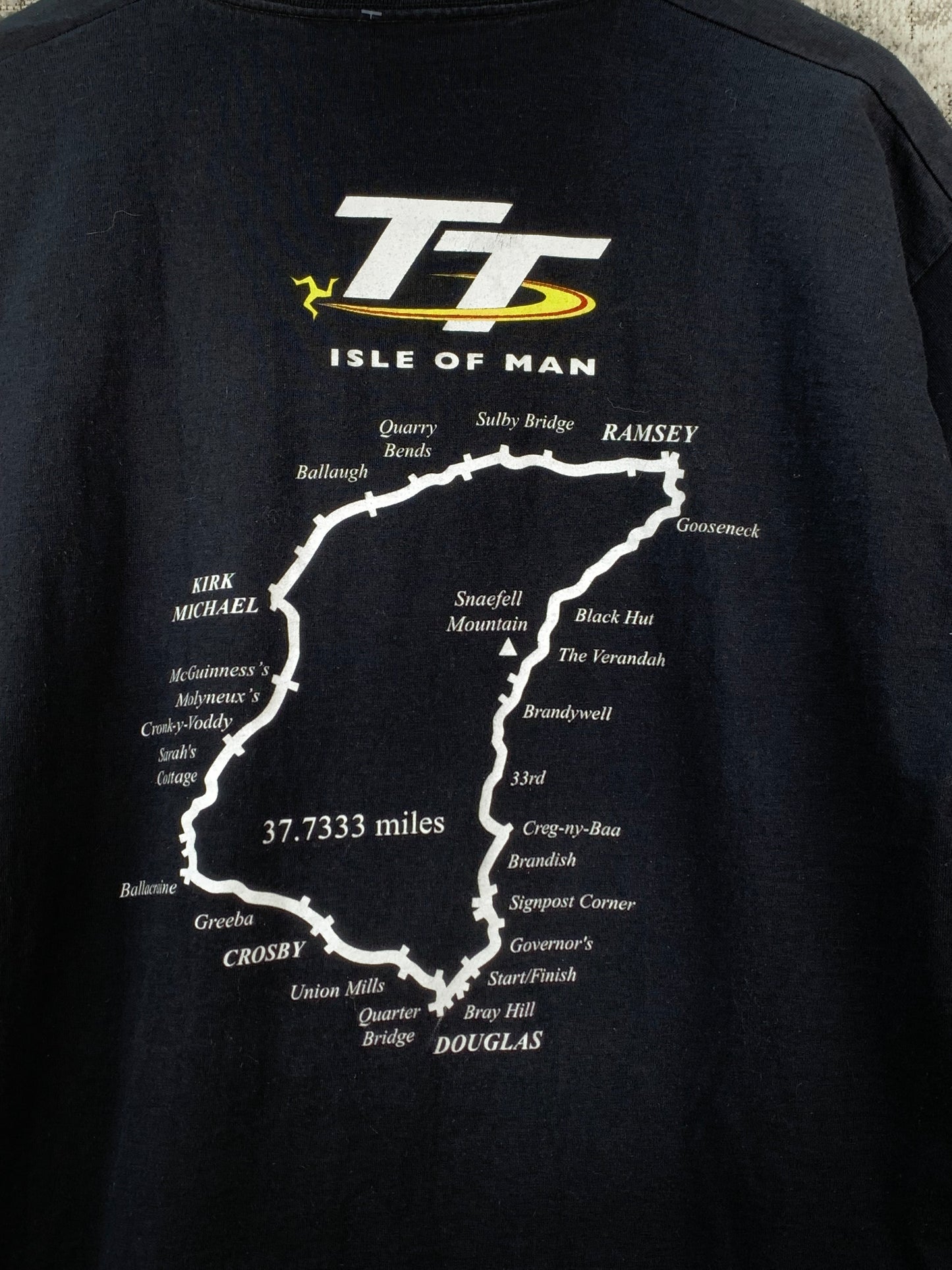 Mens Vintage The Isle Of Man TT Motorcycle Black T Shirt