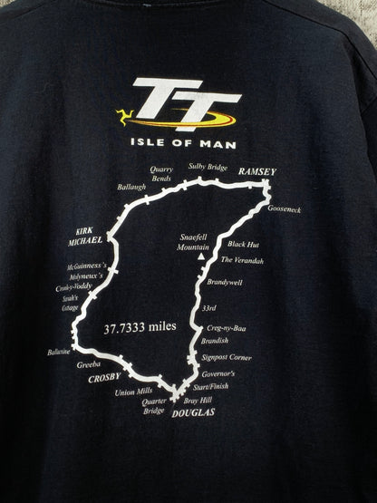 Mens Vintage The Isle Of Man TT Motorcycle Black T Shirt