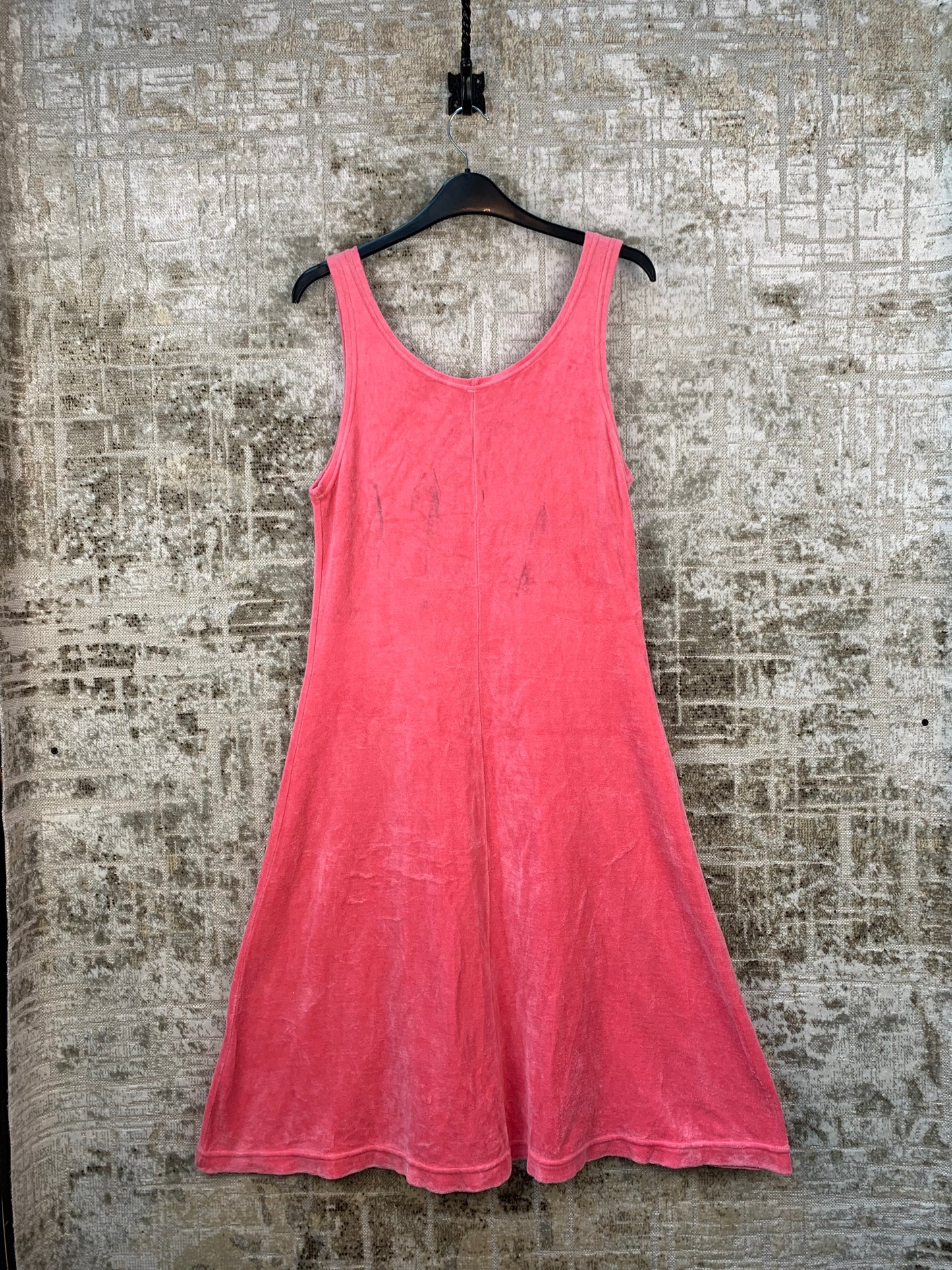 Womens Vintage Pink Velor Sporty Dress