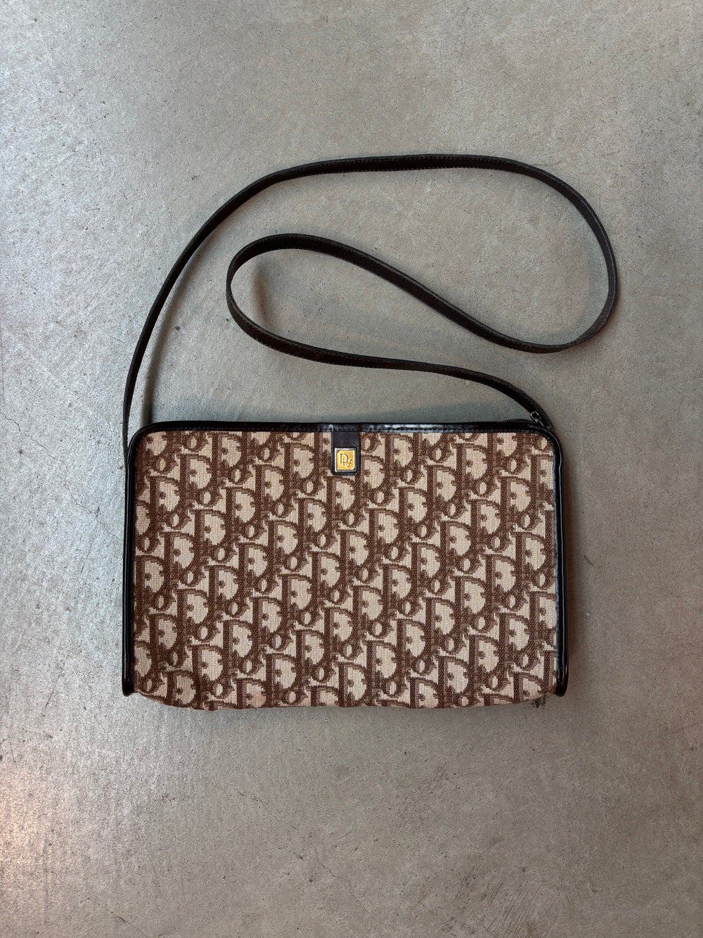 Vintage Christian Dior Brown Shoulder Bag