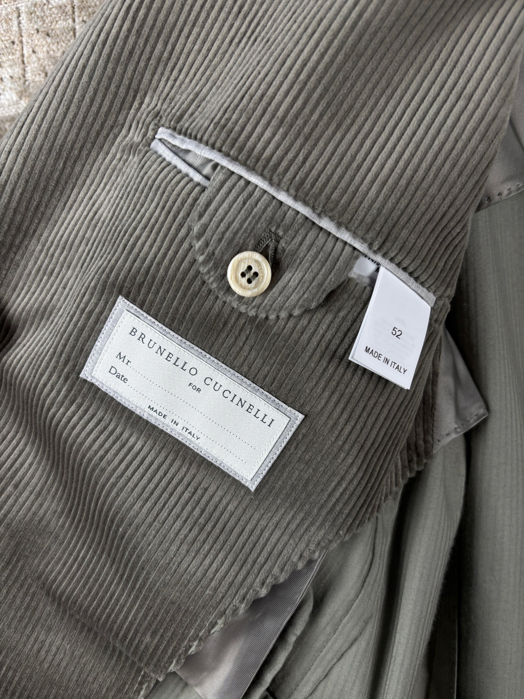 Brunello Cucinelli Corduroy Grey Blazer