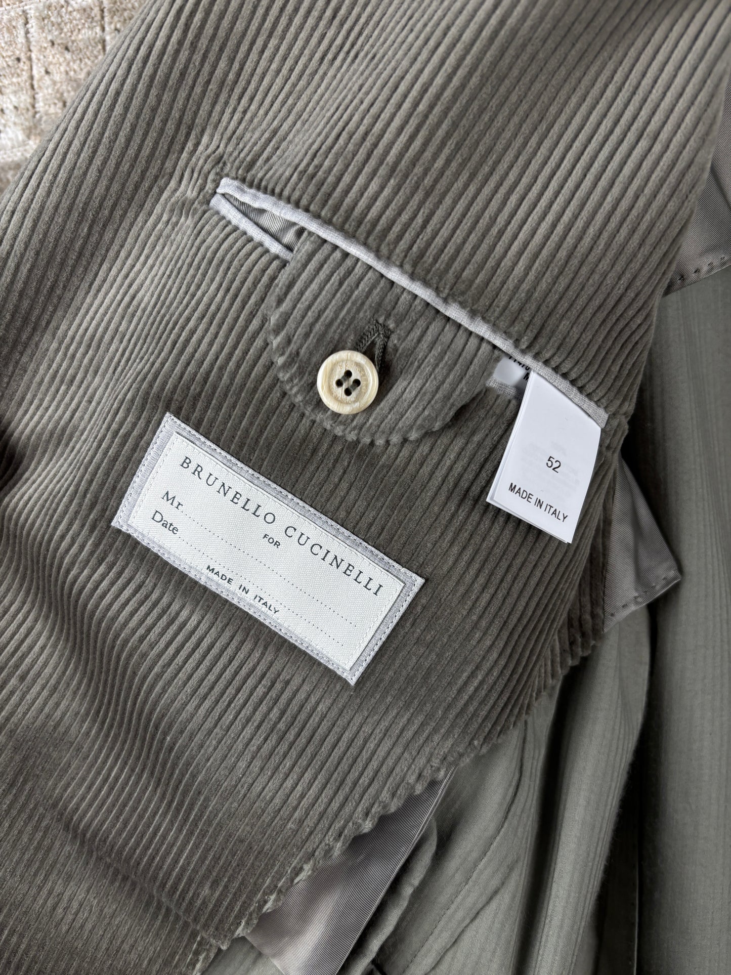 Brunello Cucinelli Corduroy Grey Blazer