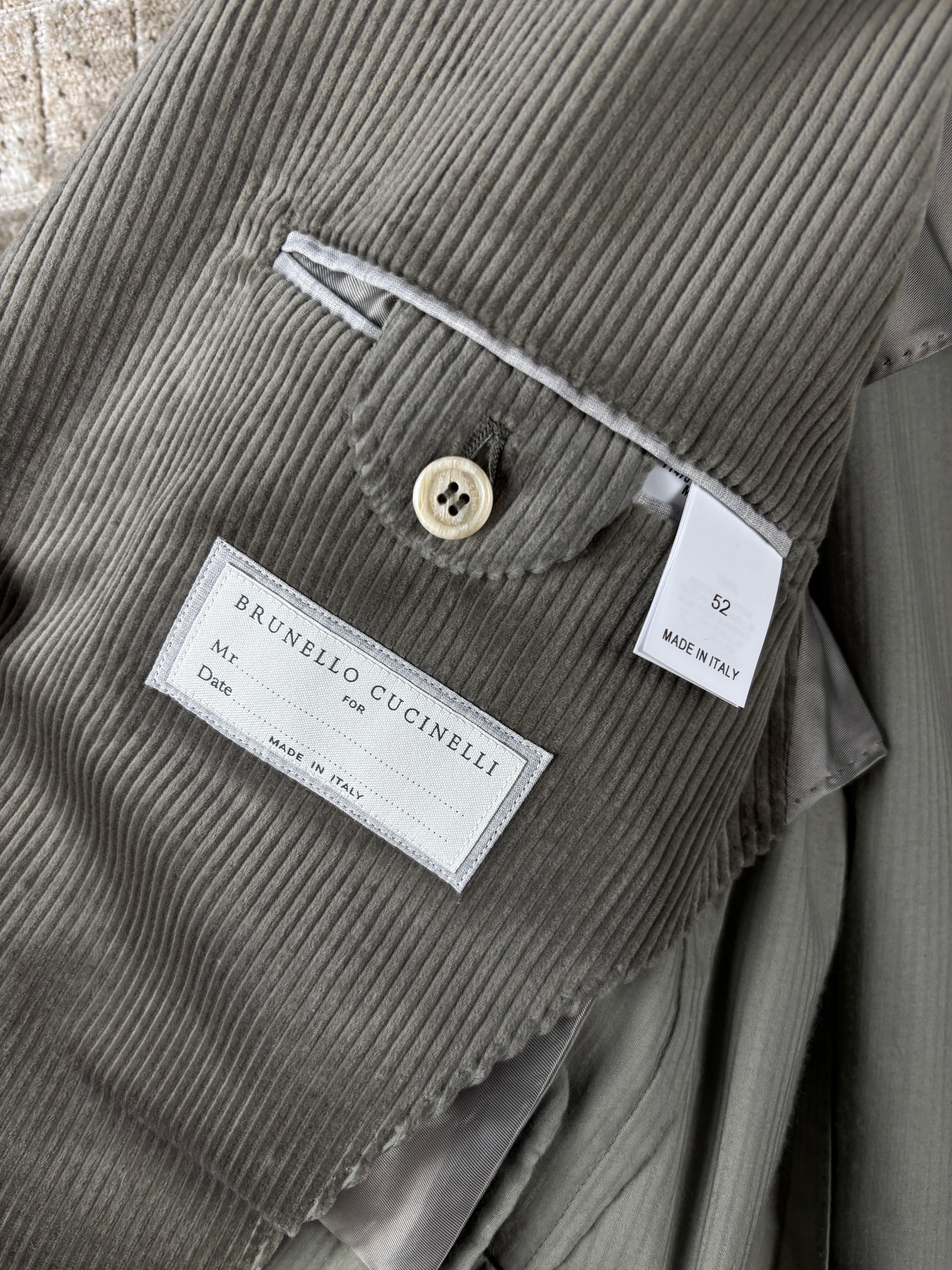 Brunello Cucinelli Corduroy Grey Blazer