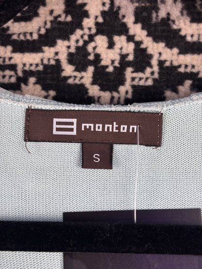 Womens Vintage Y2K Monton Baby Blue Lace Trim Cropped