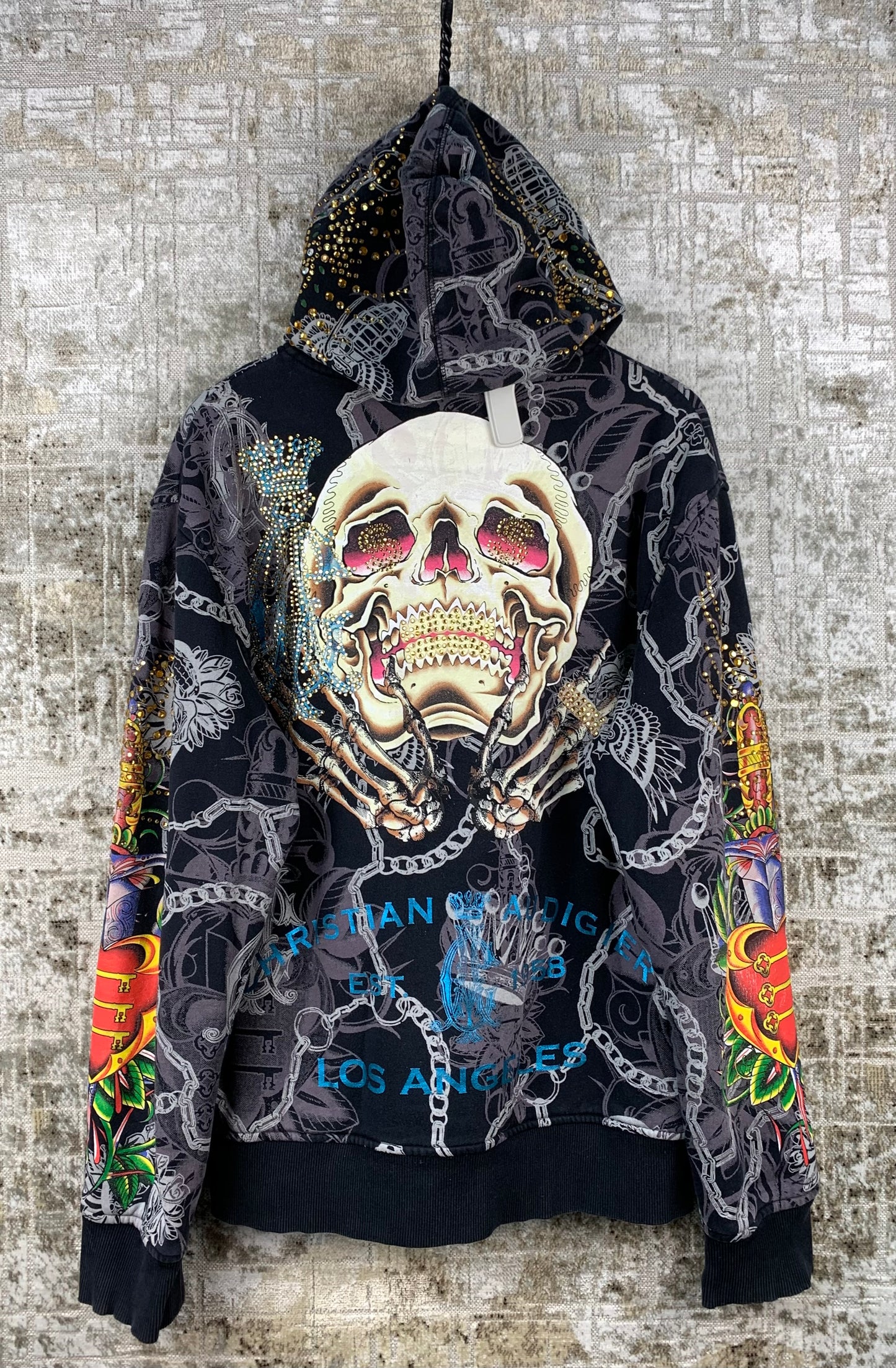 Christian Audigier Y2K Skull Hoodie