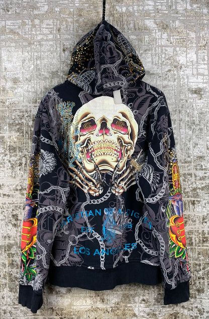 Christian Audigier Y2K Skull Hoodie