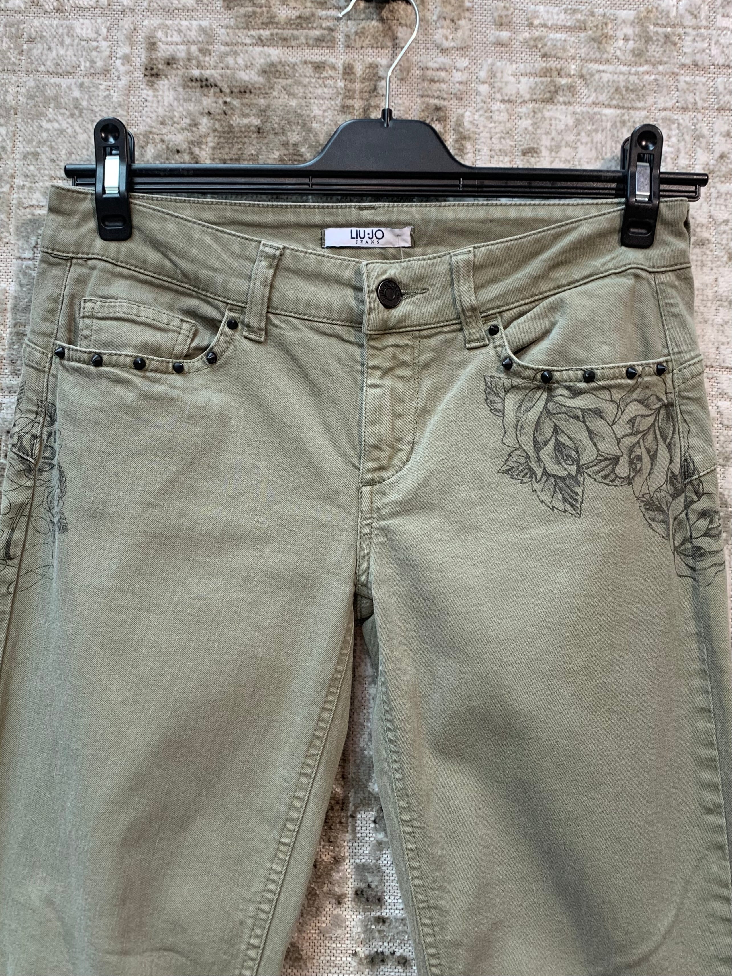 Liu Jo Rose Print Studded Jeans