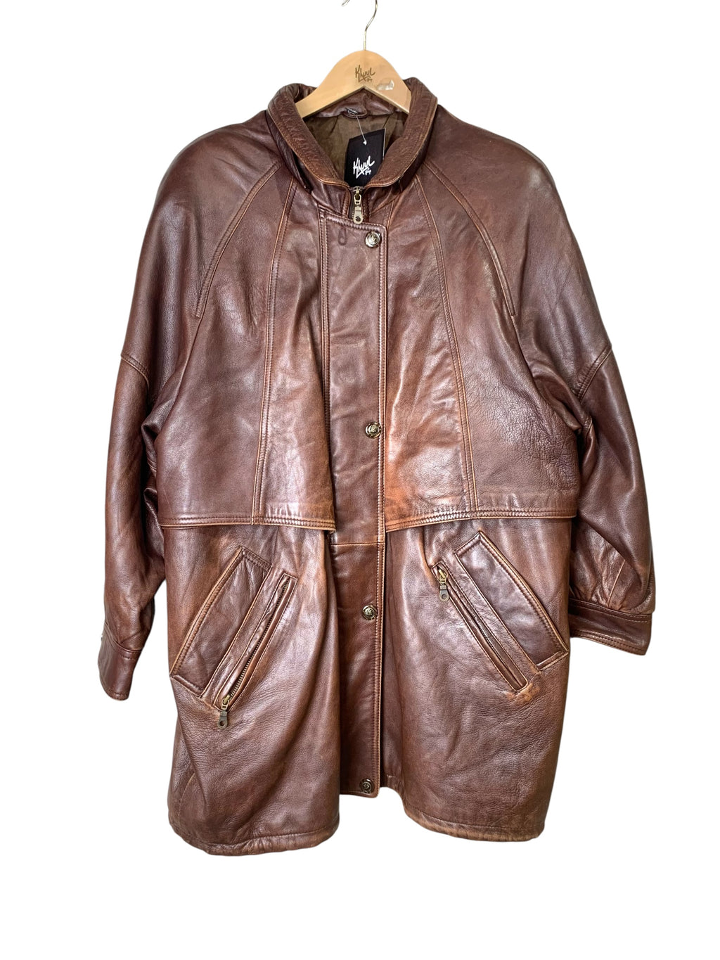 New Fast Brown Leather Coat