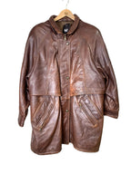 New Fast Brown Leather Coat