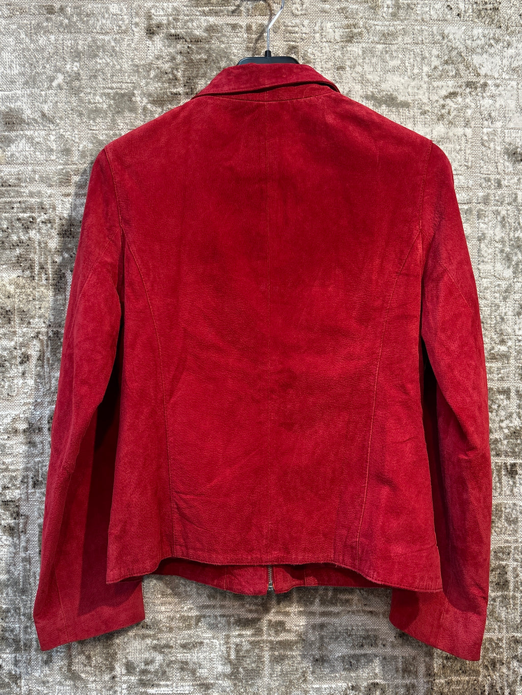 in Extenso Red Suede Zip Jacket