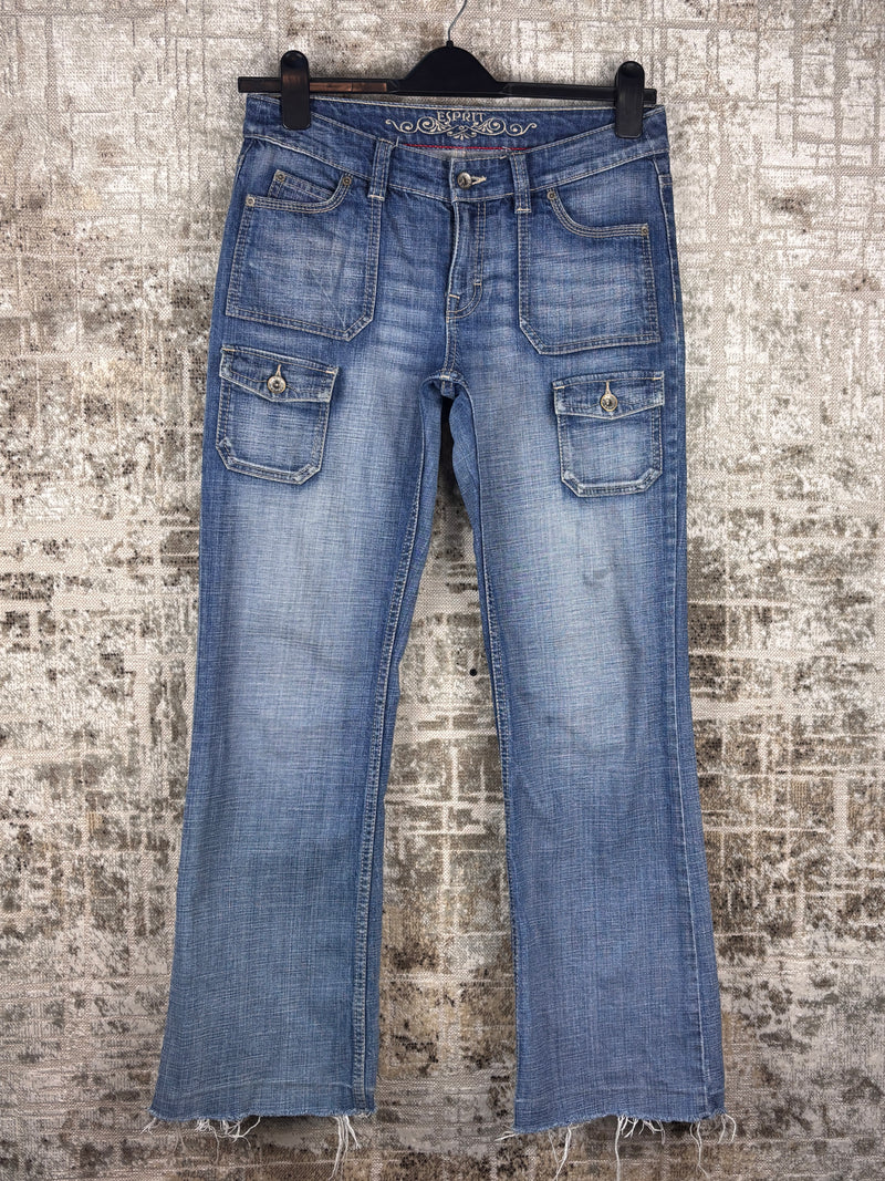 Women's Y2K Esprit Denim Jeans Low Rise Cargo Pocket