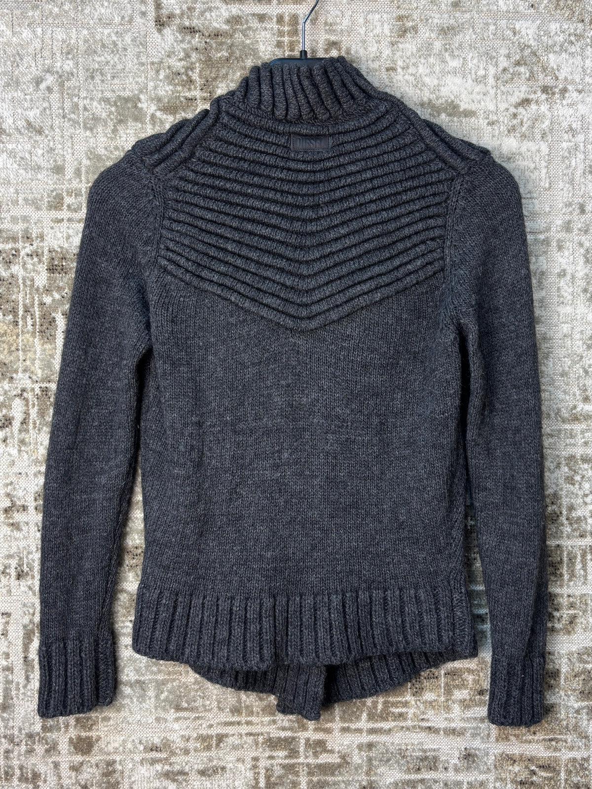 Diesel Asymmetric Zip Shawl Collar Cardigan