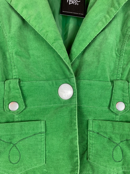 Women's Retro ONLY Green Corduroy Blazer