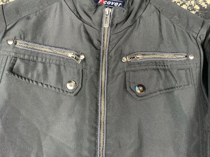 Y2K Unisex Black Bomber Jacket by R Cover with Zip Front