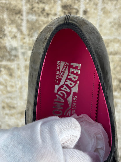 Ferragamo Magic Patent Leather Derby Shoes