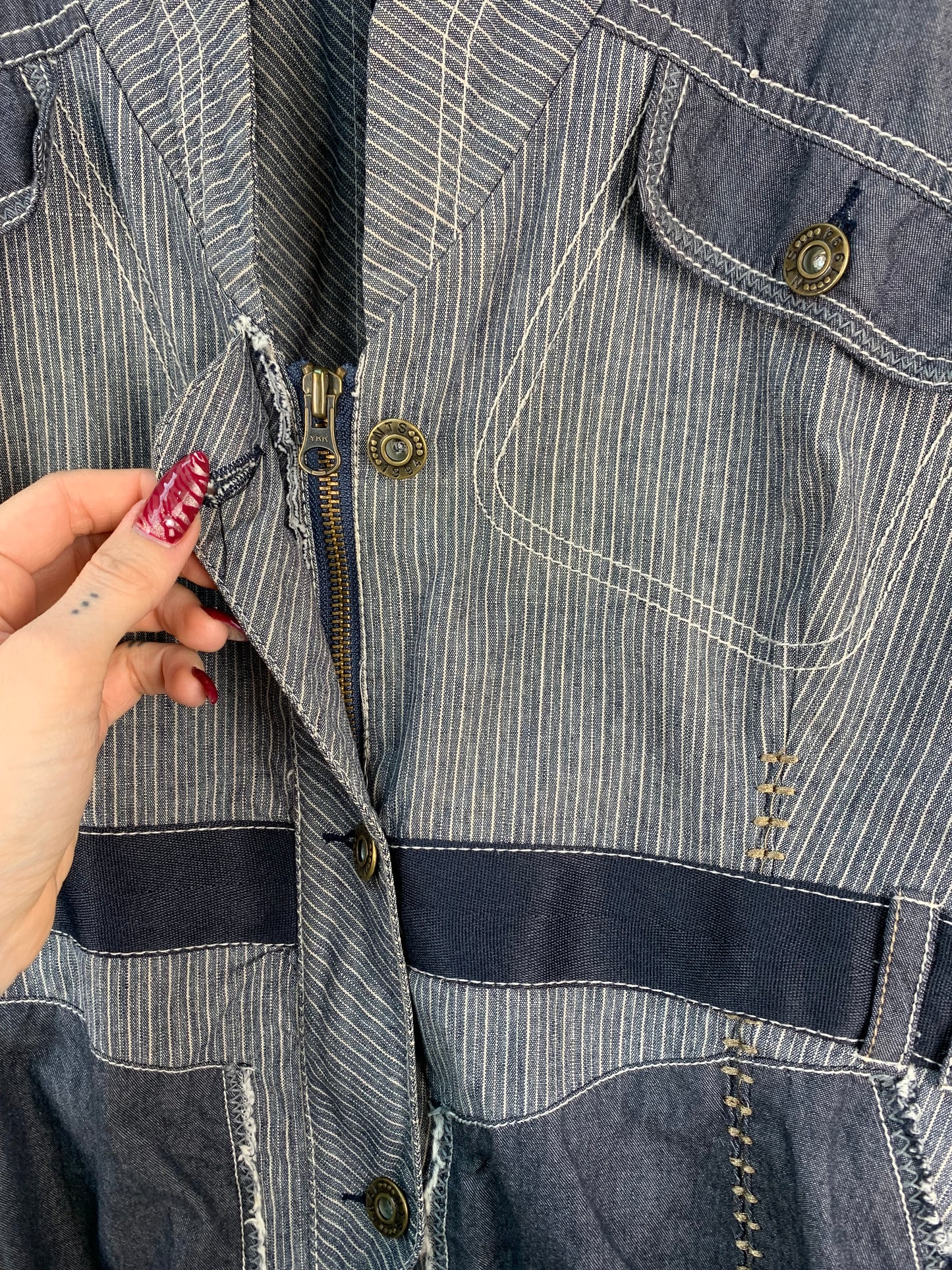 Womens Vintage Denim Patchwork Jacket