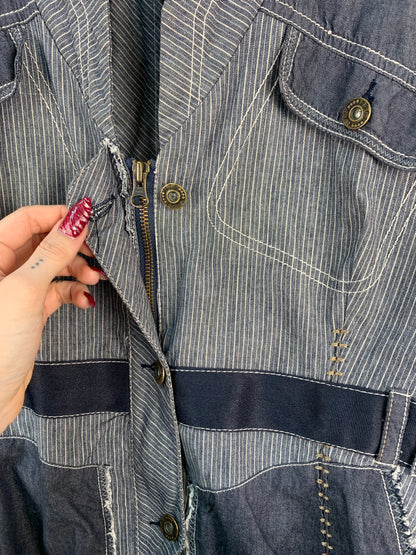 Womens Vintage Denim Patchwork Jacket