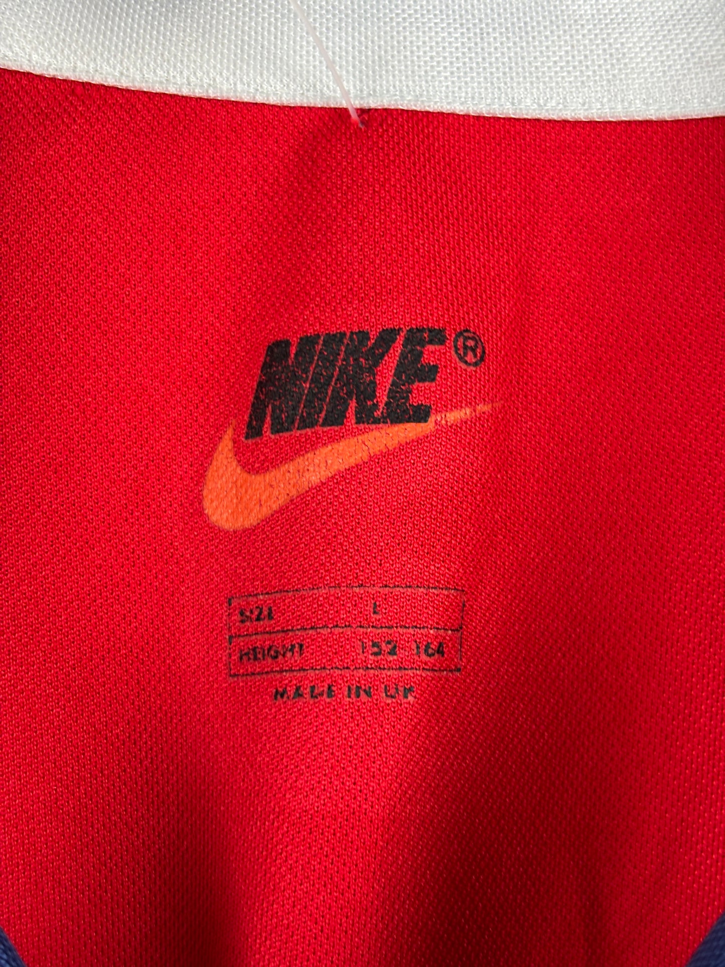 Mens Vintage Red White JVC Arsenal Nike Football Jersey