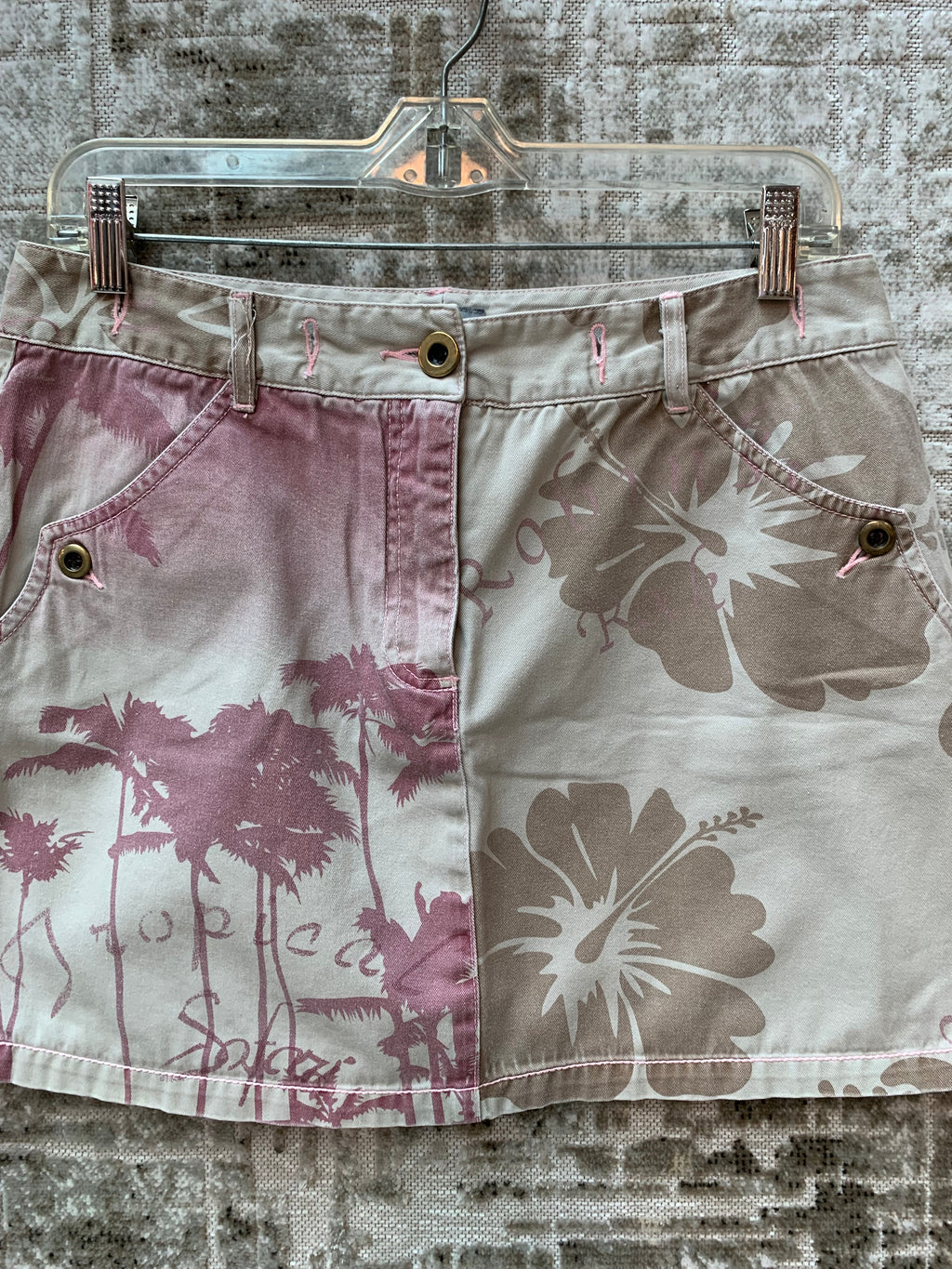 Y2K Tropical Print Mini Skirt