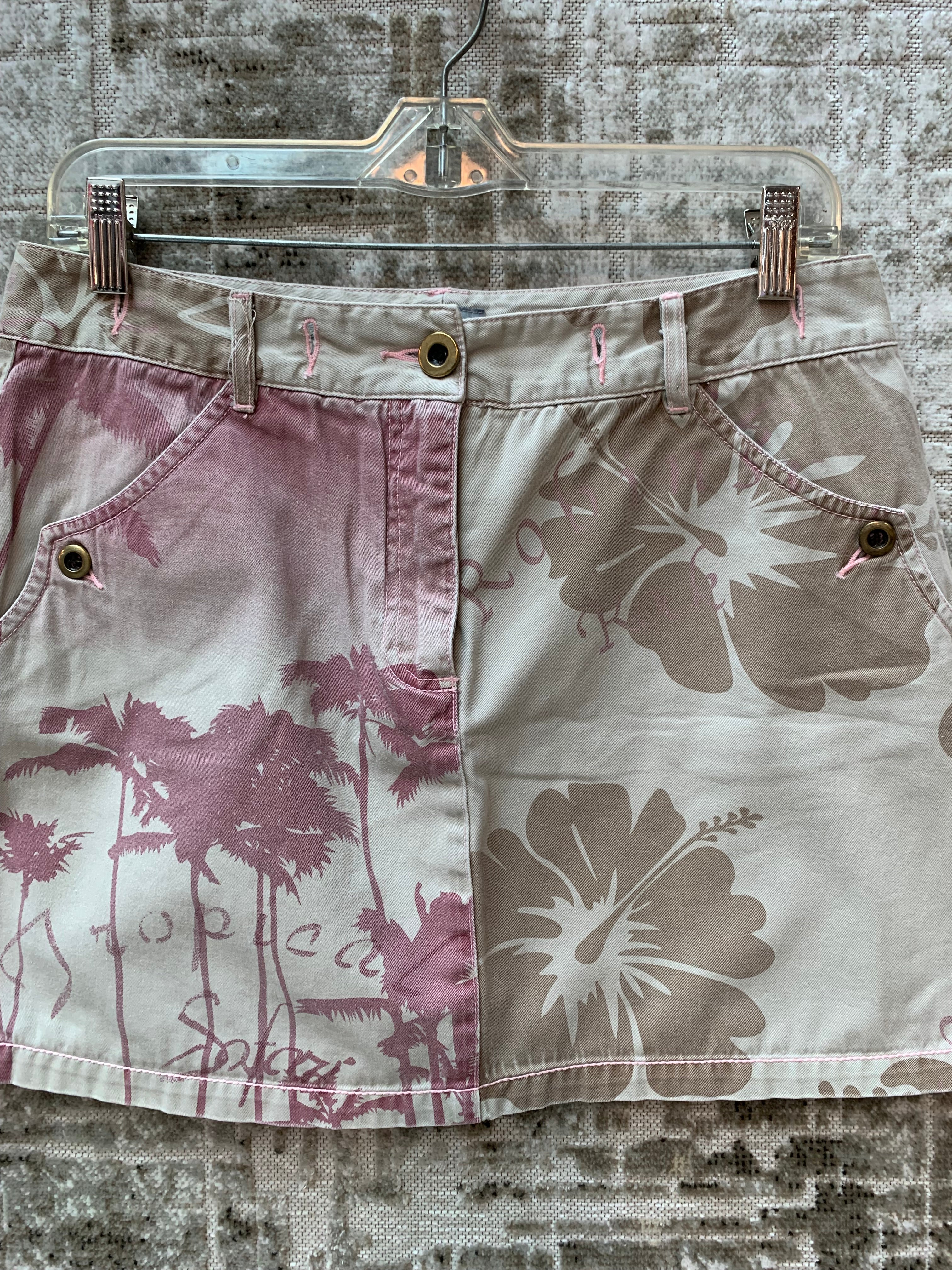 Y2K Tropical Print Mini Skirt