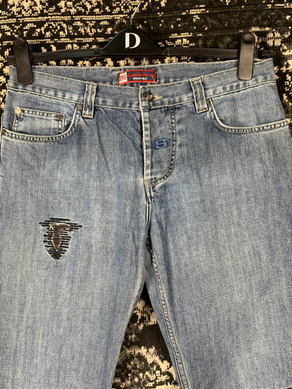 Womens Y2K Embroidery Detail Jeans