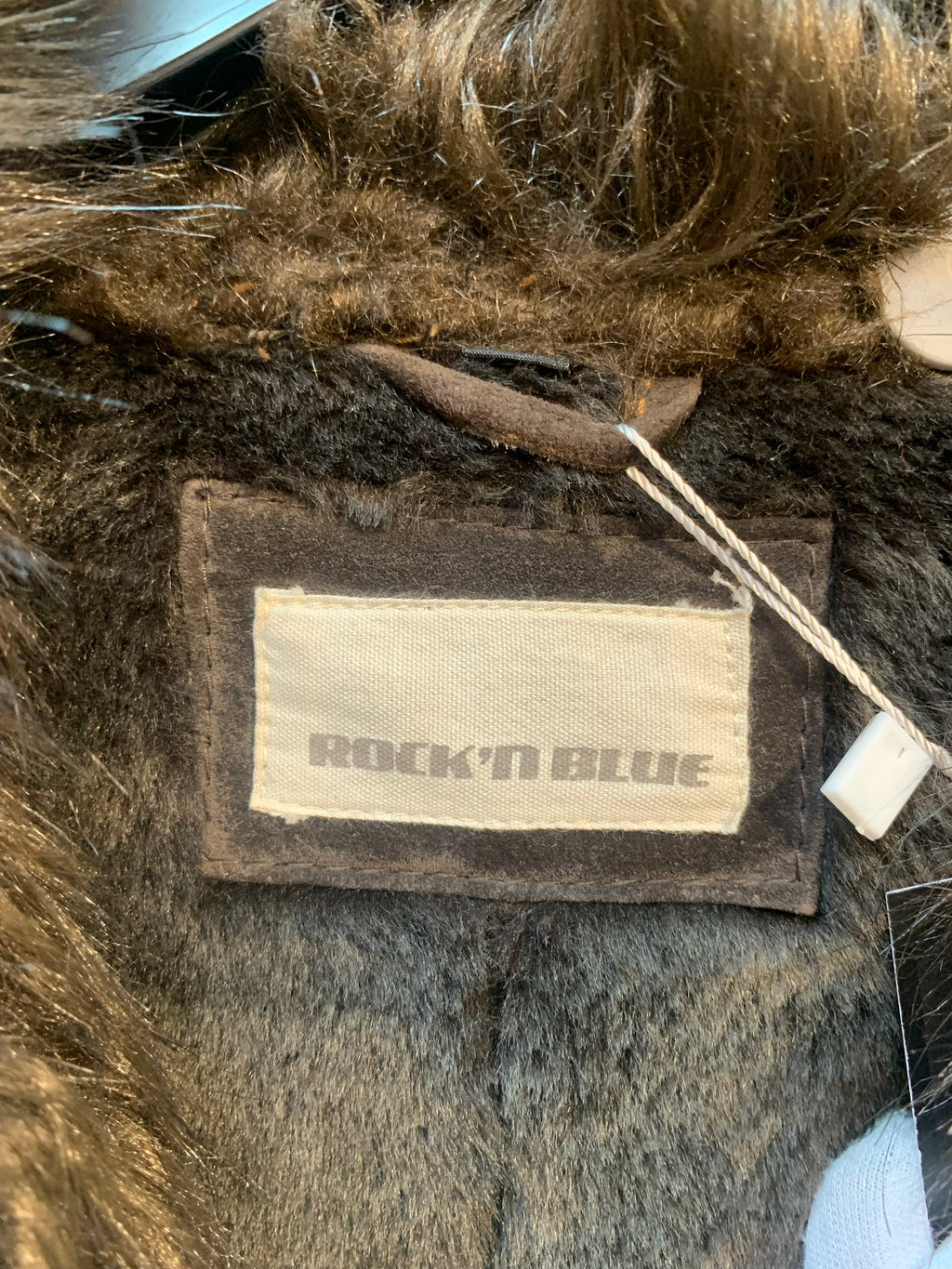 Rock'n Blue Faux Fur Trimmed Suede Coat