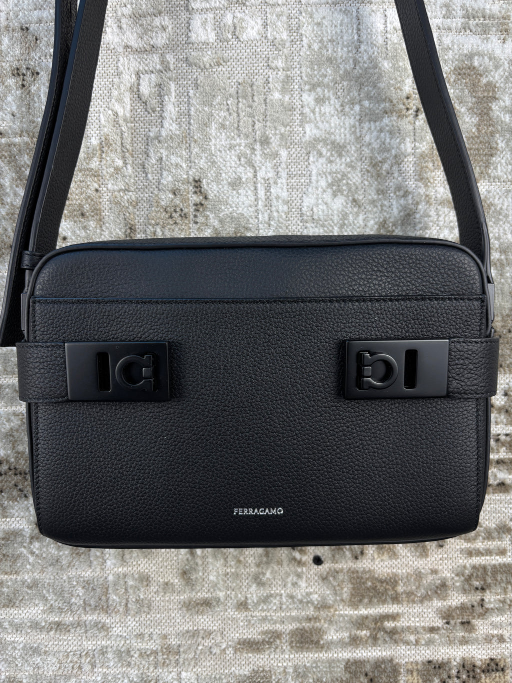 Salvatore Ferragamo Gancini Buckle Leather Shoulder Bag