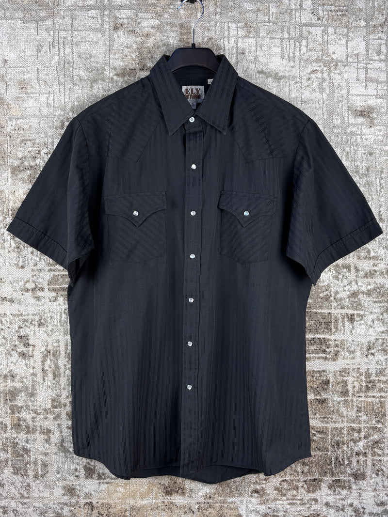 Mens Vintage Y2K Ely Cattleman Black Button Up Shirt