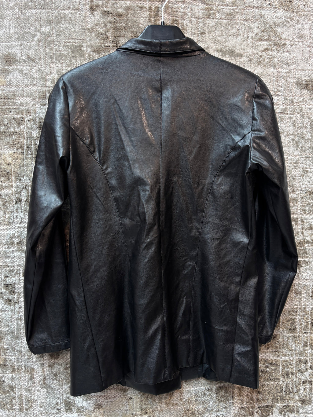 La Rose Faux Leather Asymmetric Zip Jacket