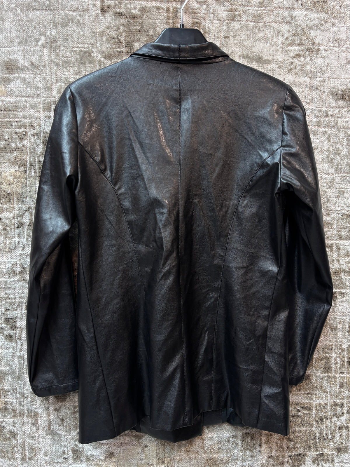 La Rose Faux Leather Asymmetric Zip Jacket