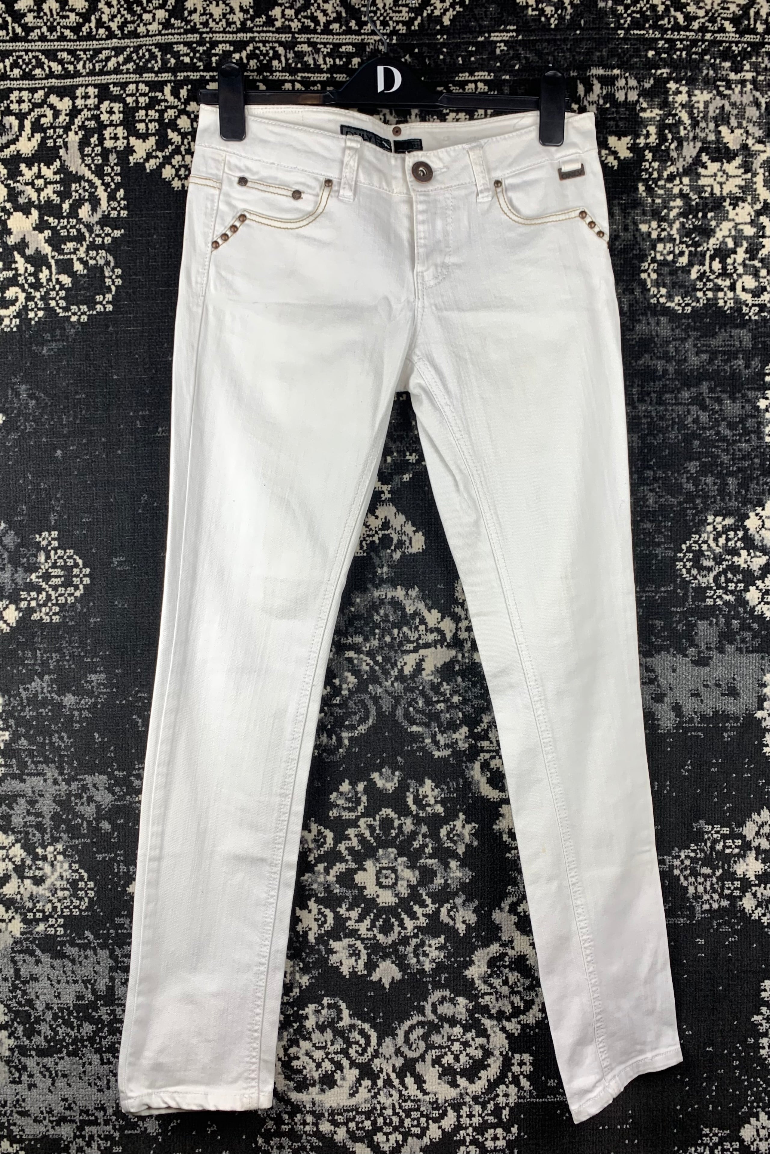 Women's ONLY White Low Waist Skinny Jeans