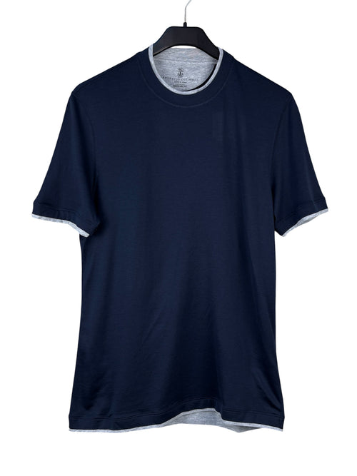 Brunello Cucinelli Men’s Navy Blue T-Shirt