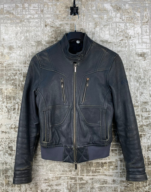 Botticelli Womens Black Leather Jacket