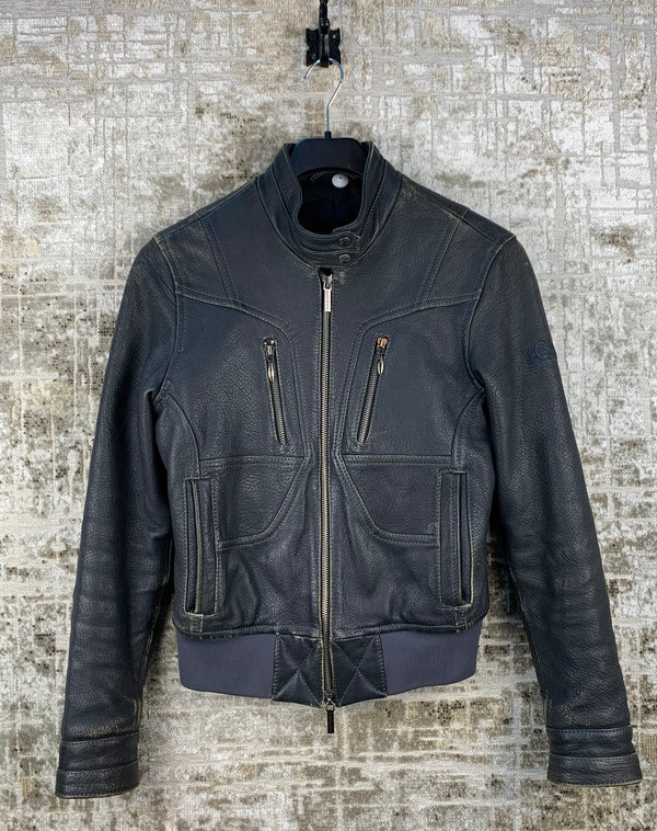 Botticelli Womens Black Leather Jacket