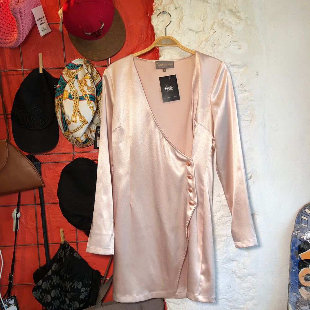 Pink Satin-like Cardigan