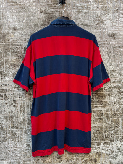 Gant U.S.A. Striped Denim Collar Rugby Polo